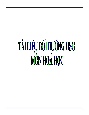 Tài liệu bồi dưỡng môn Hóa học